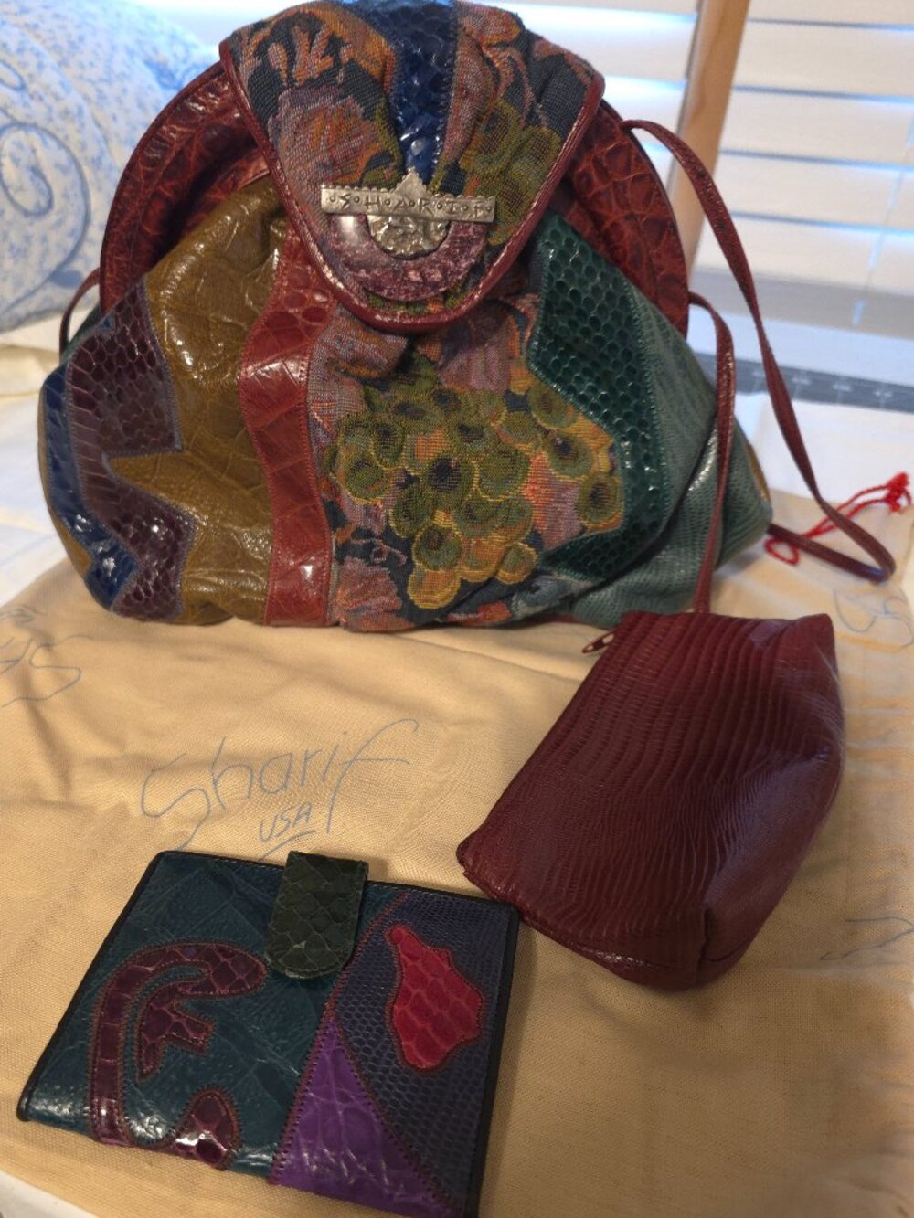 Vintage Shairf textured handbag Art to wear